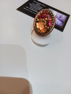cuivré, doré, orangé, rose rouge