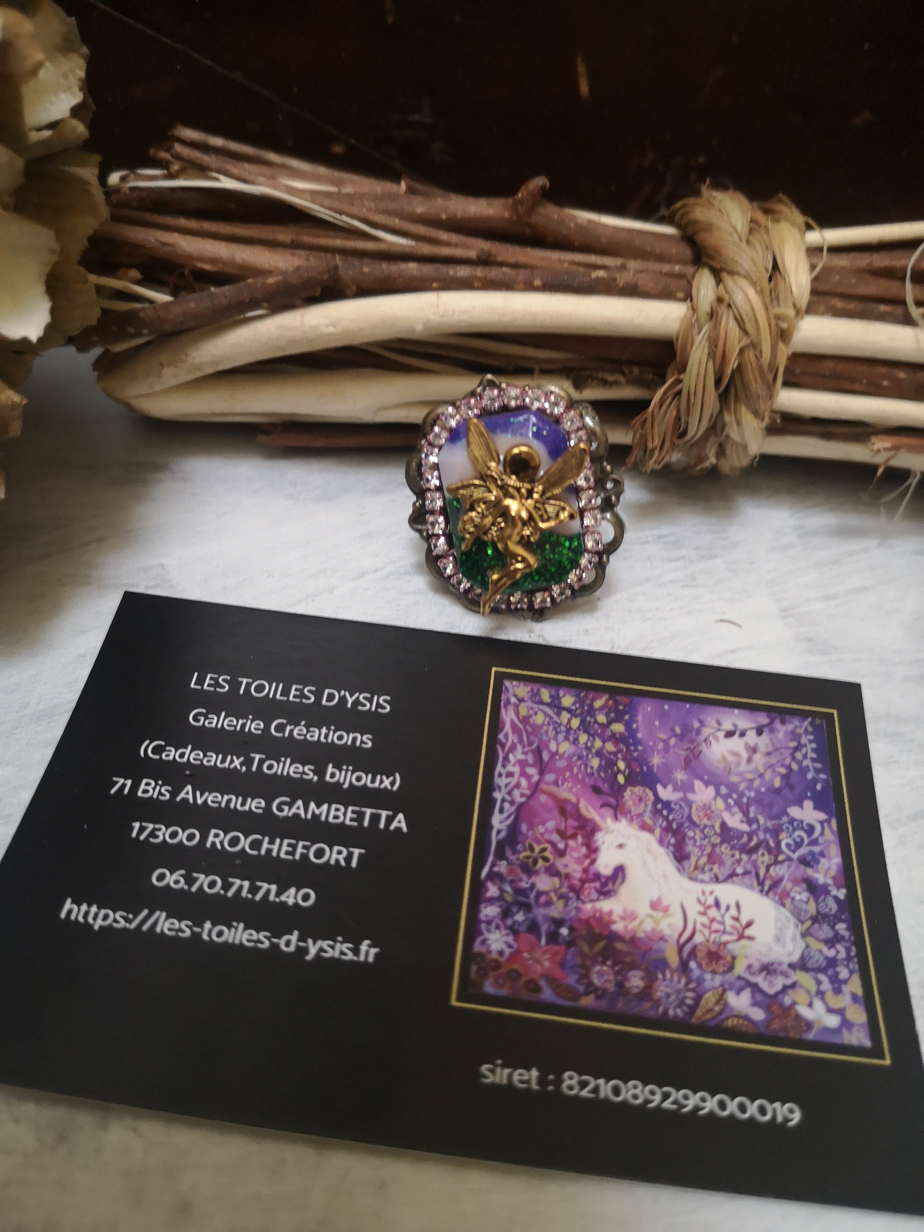 bijou rose vert mauve