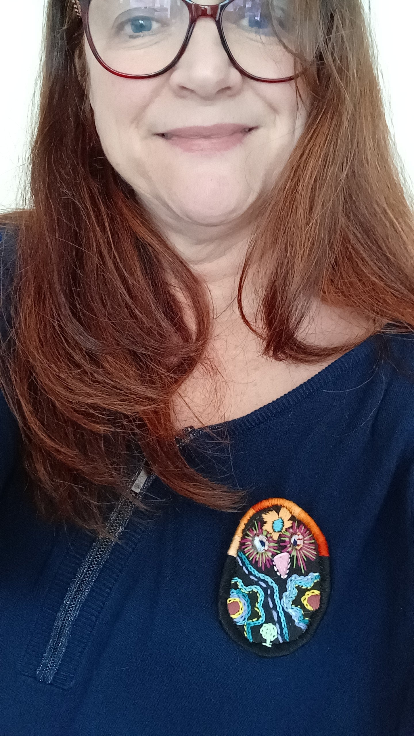 chouette fantaisie broche