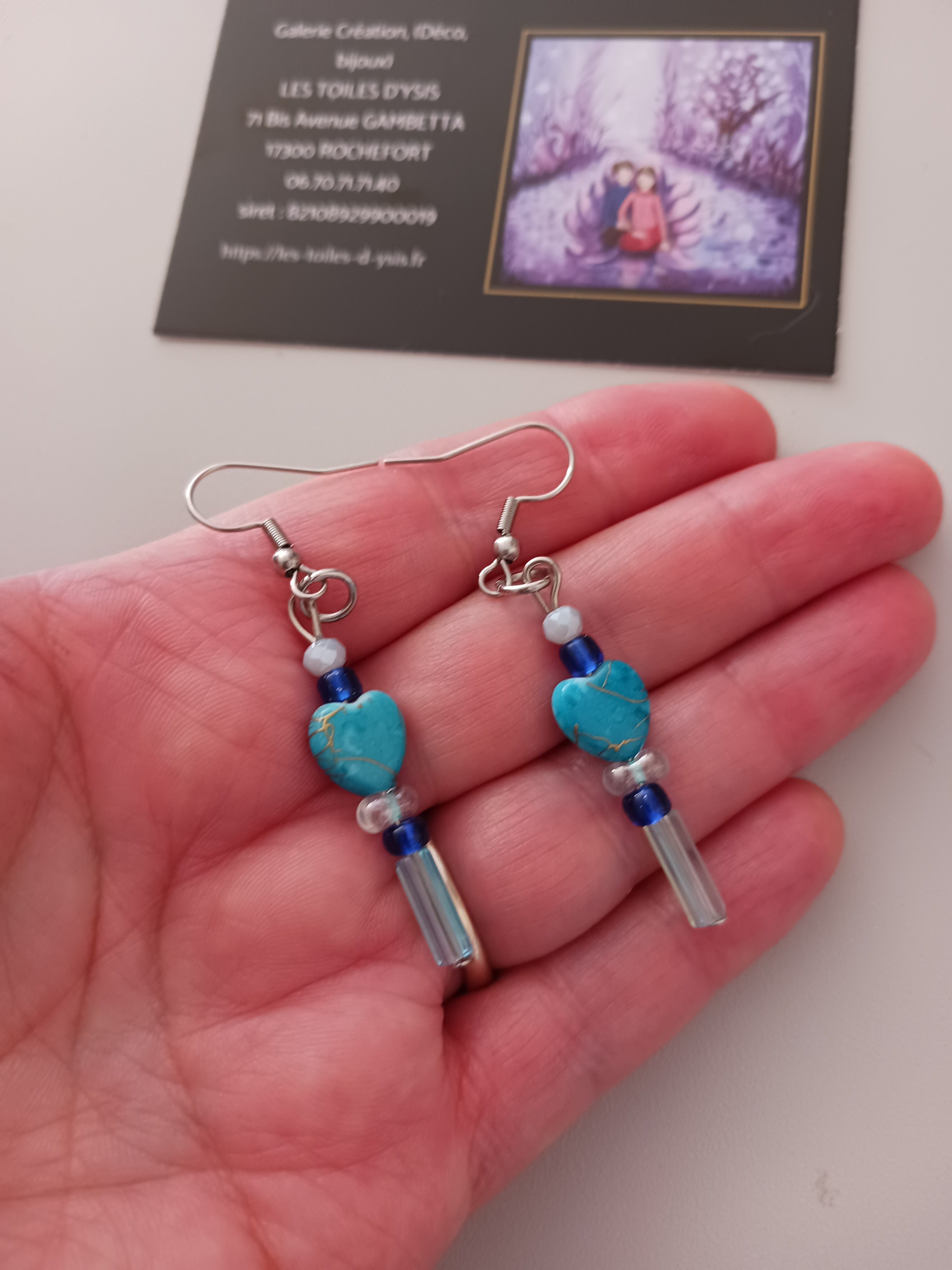 boucles cœurs bleus