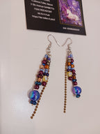 boucles bleue, jaune, bronze, miel