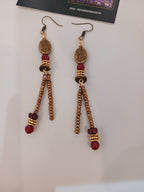 boucles pierres cornaline et heishi