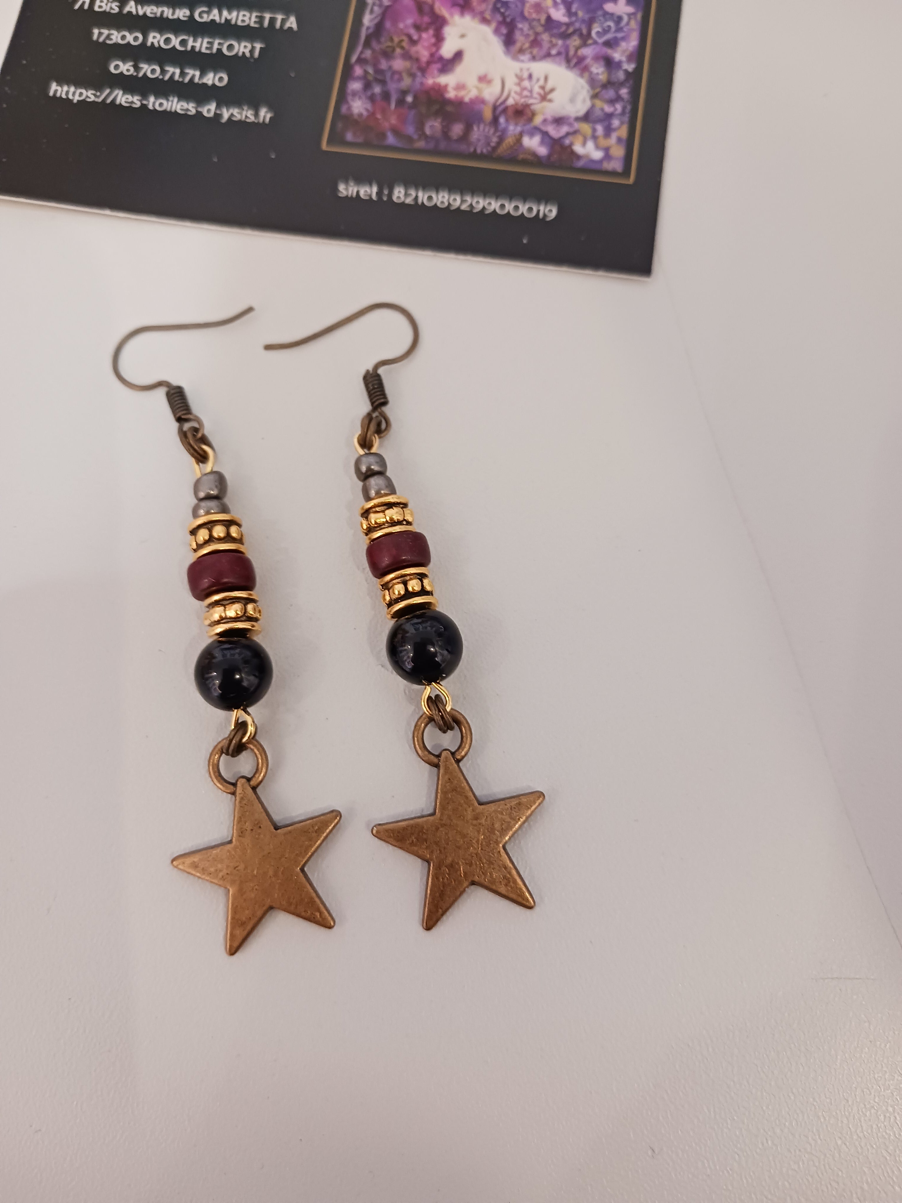 boucles onyx heishi howlite