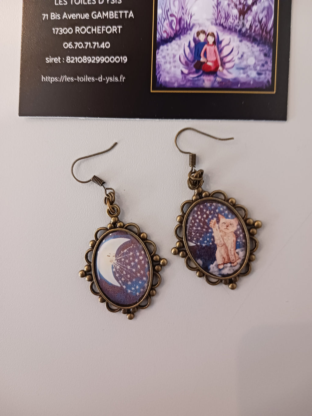 boucles lune chat et étoiles