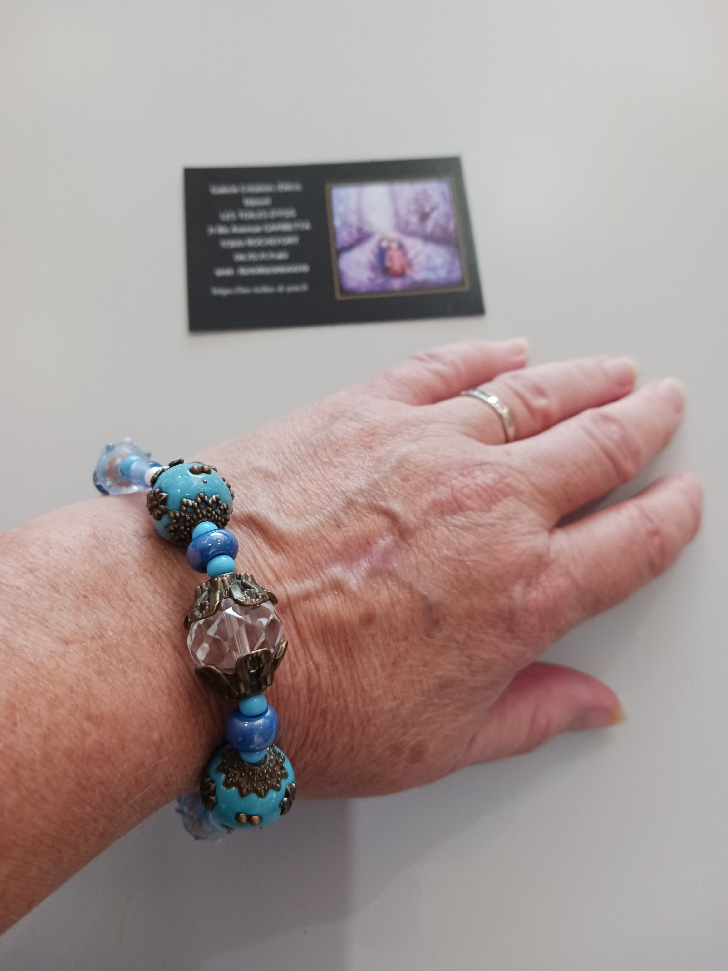 bracelet bleu perles