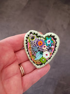 bijoux broche verte rose