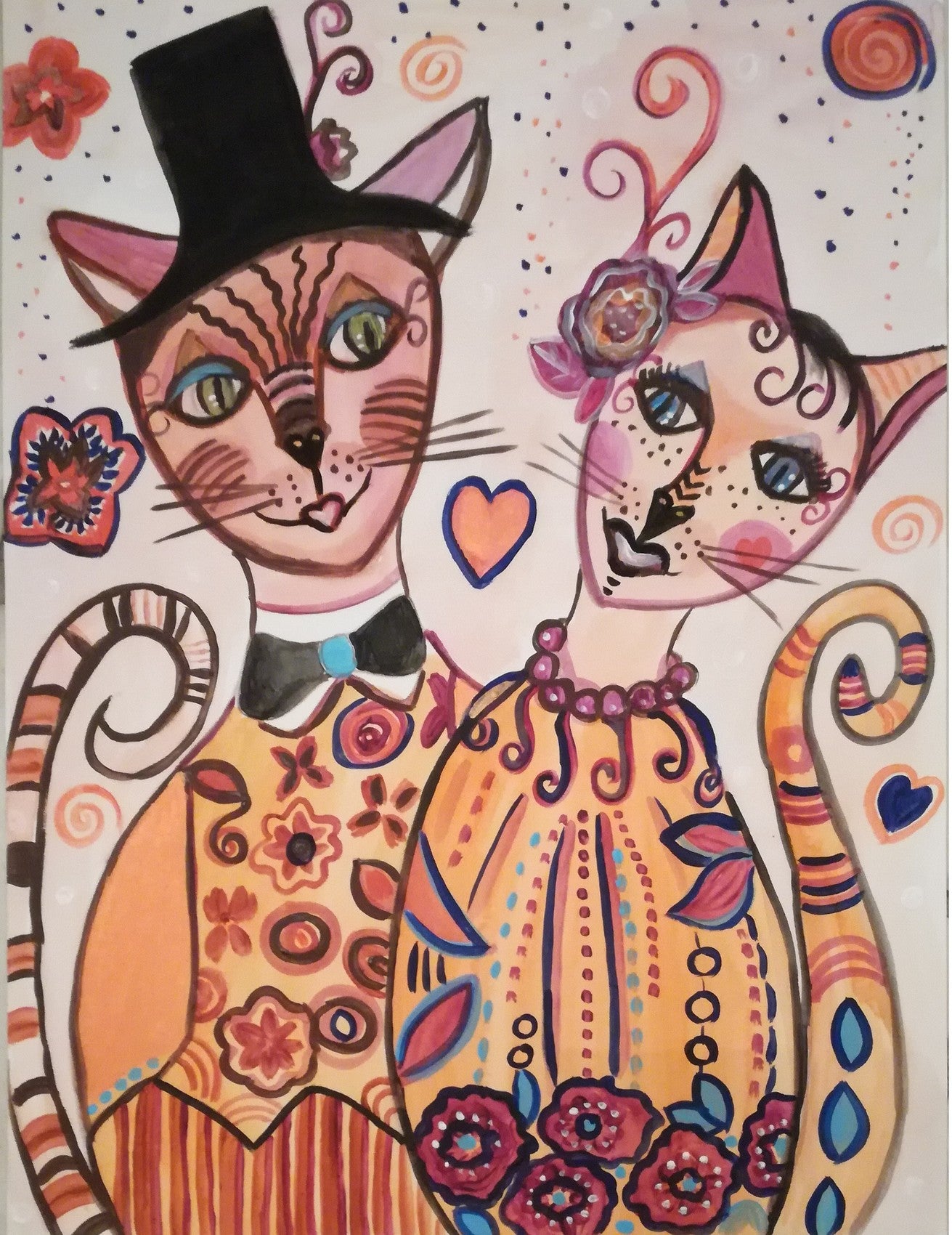 beaux chats en tenue de soirée
