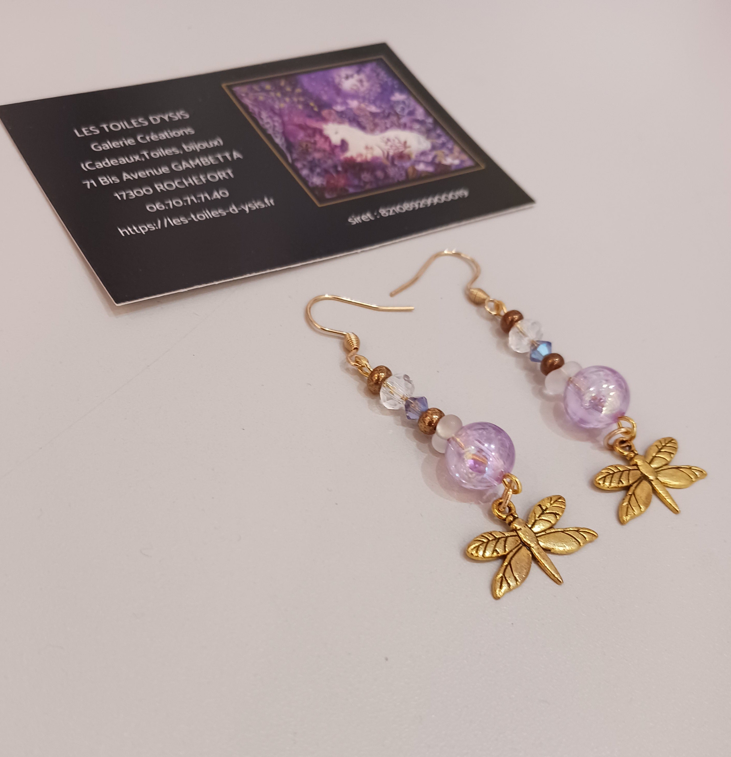 boucles pendantes libellules