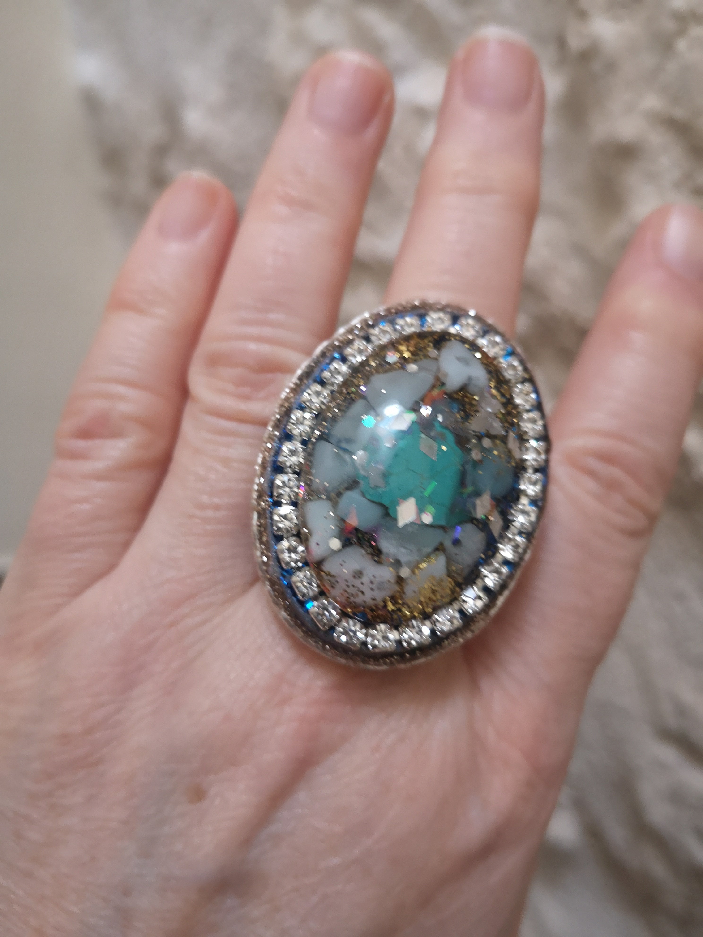 bague turquoise et amazonite