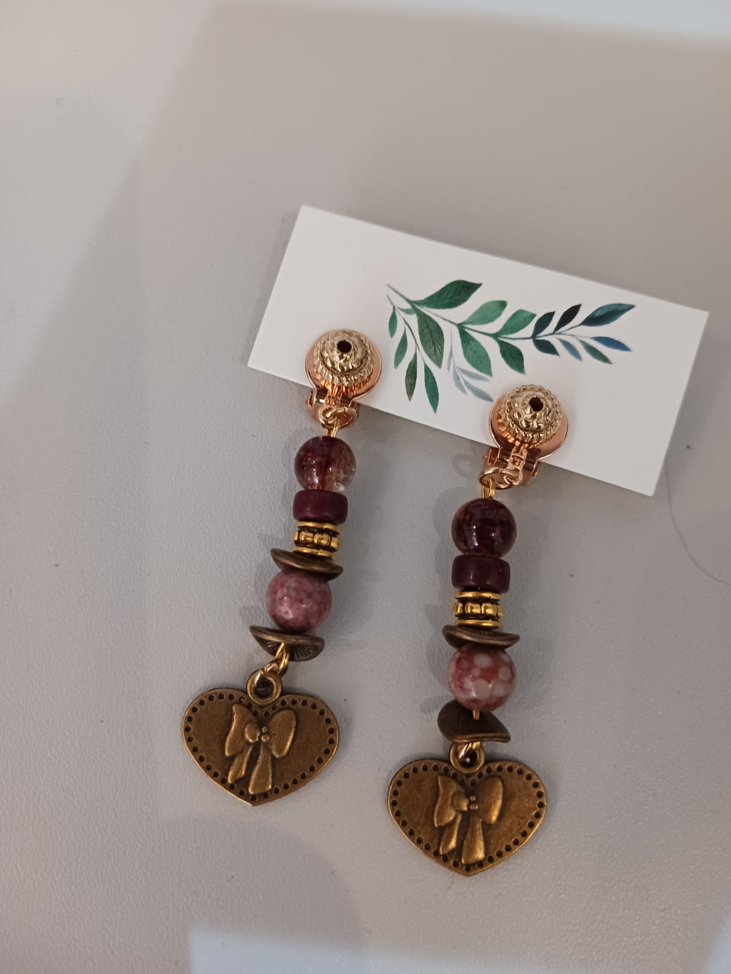 clips coeurs et perles naturelles