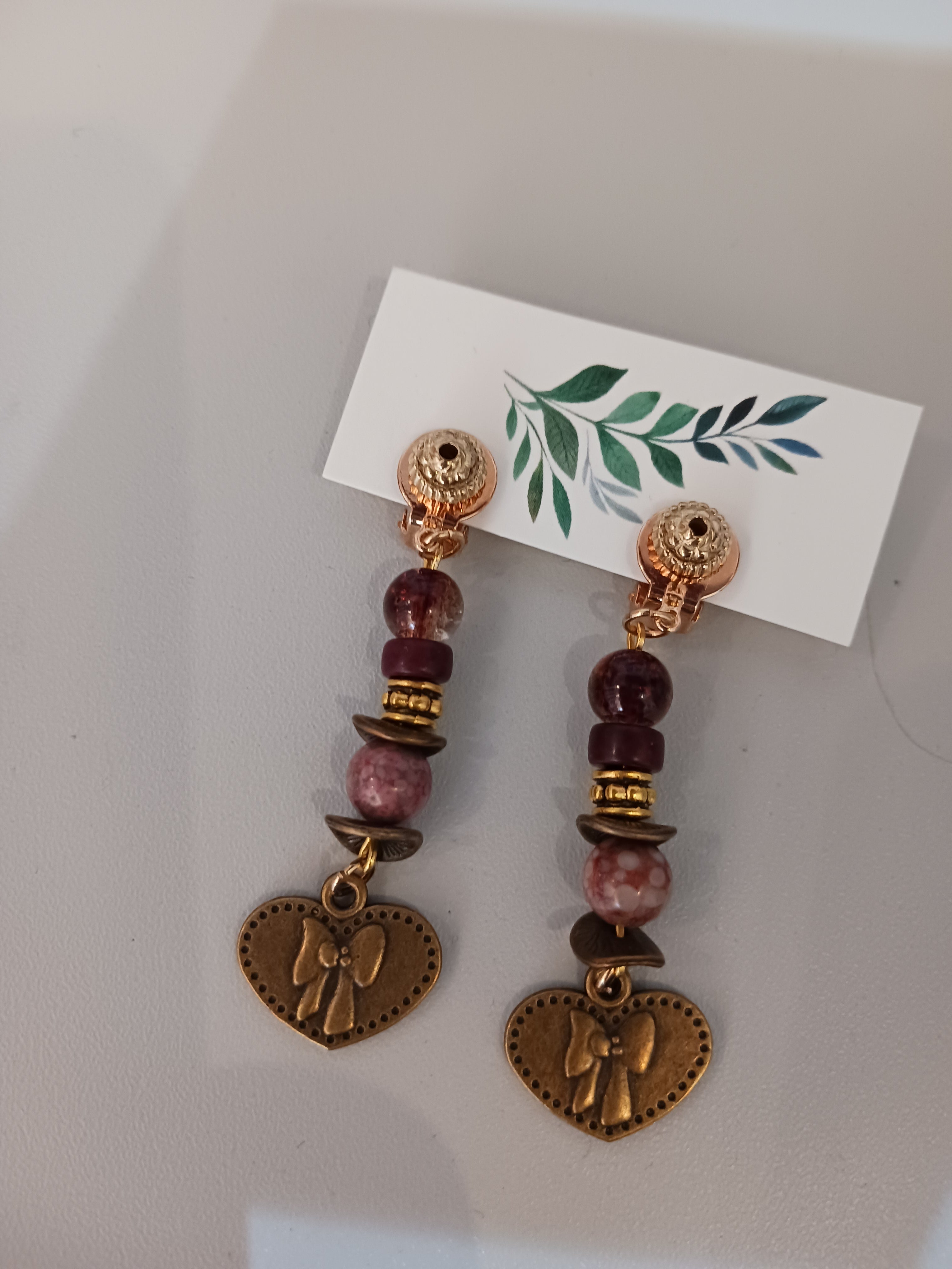 clips coeurs et perles naturelles