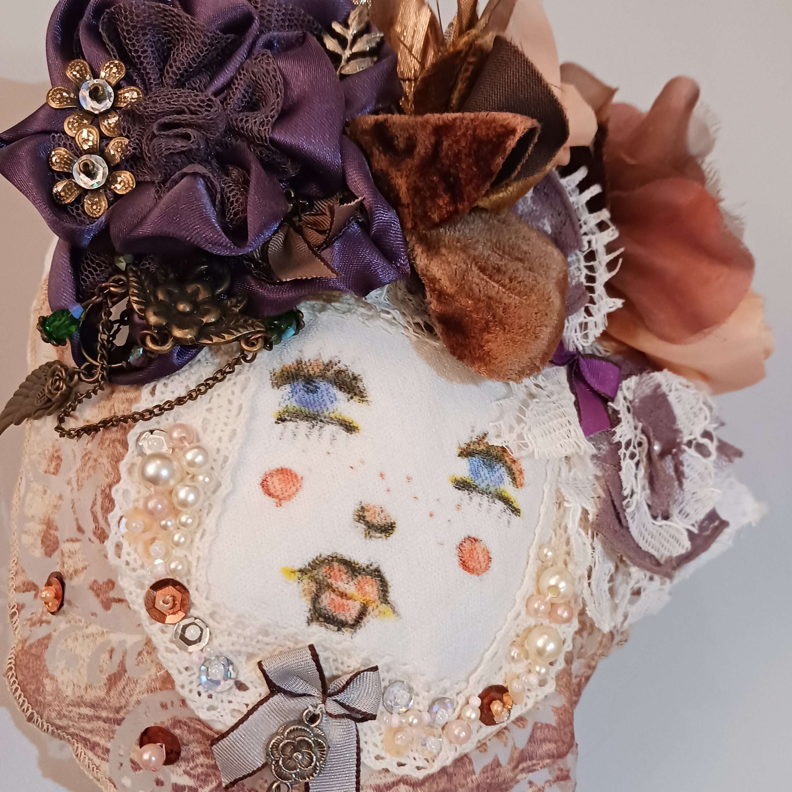 visage dentelles tissus fleurs