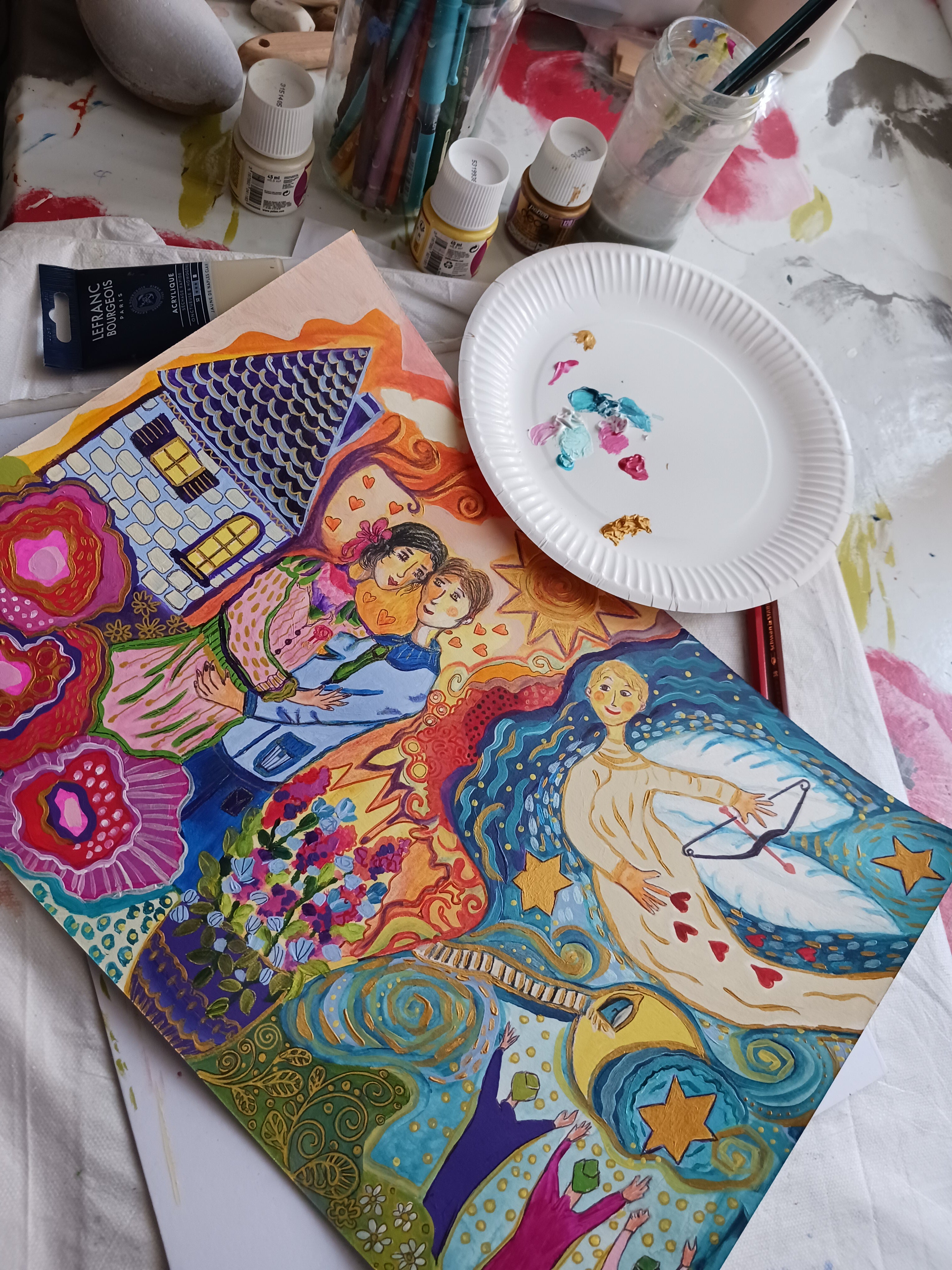 aquarelle acrylique feutre stylos