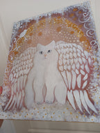 toile chat blanc ange