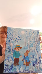 toile commande lapin petit garçon
