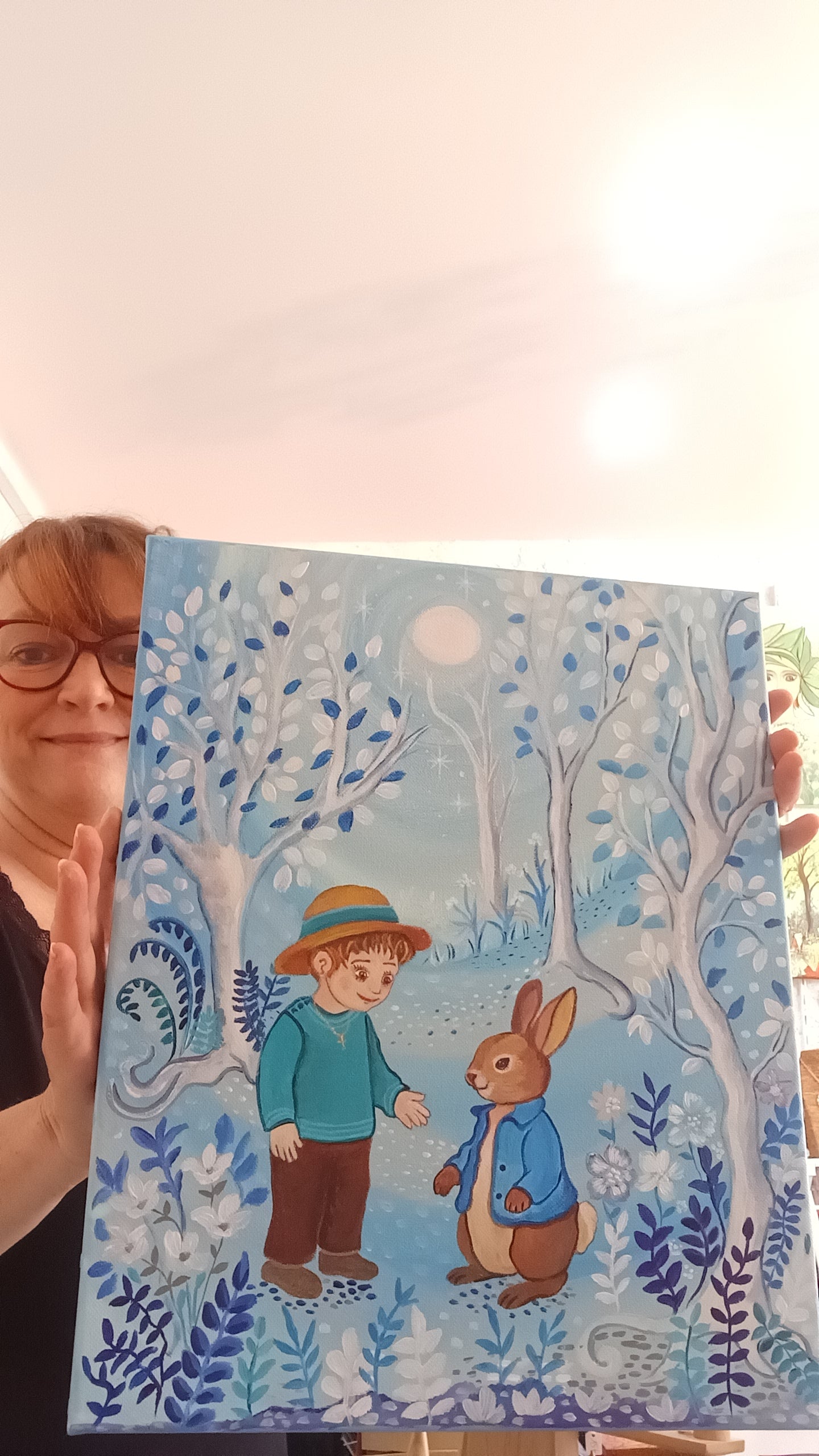 toile commande lapin petit garçon
