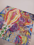 marron, mauve, rose, vert tableau coloré