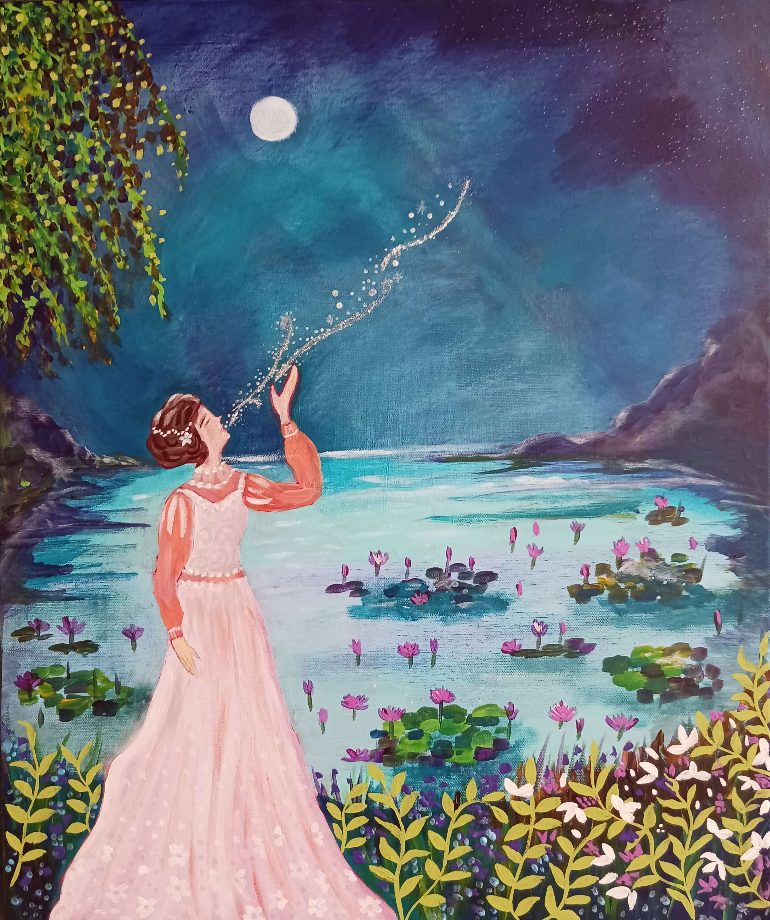 tableau toile baisers vers le ciel