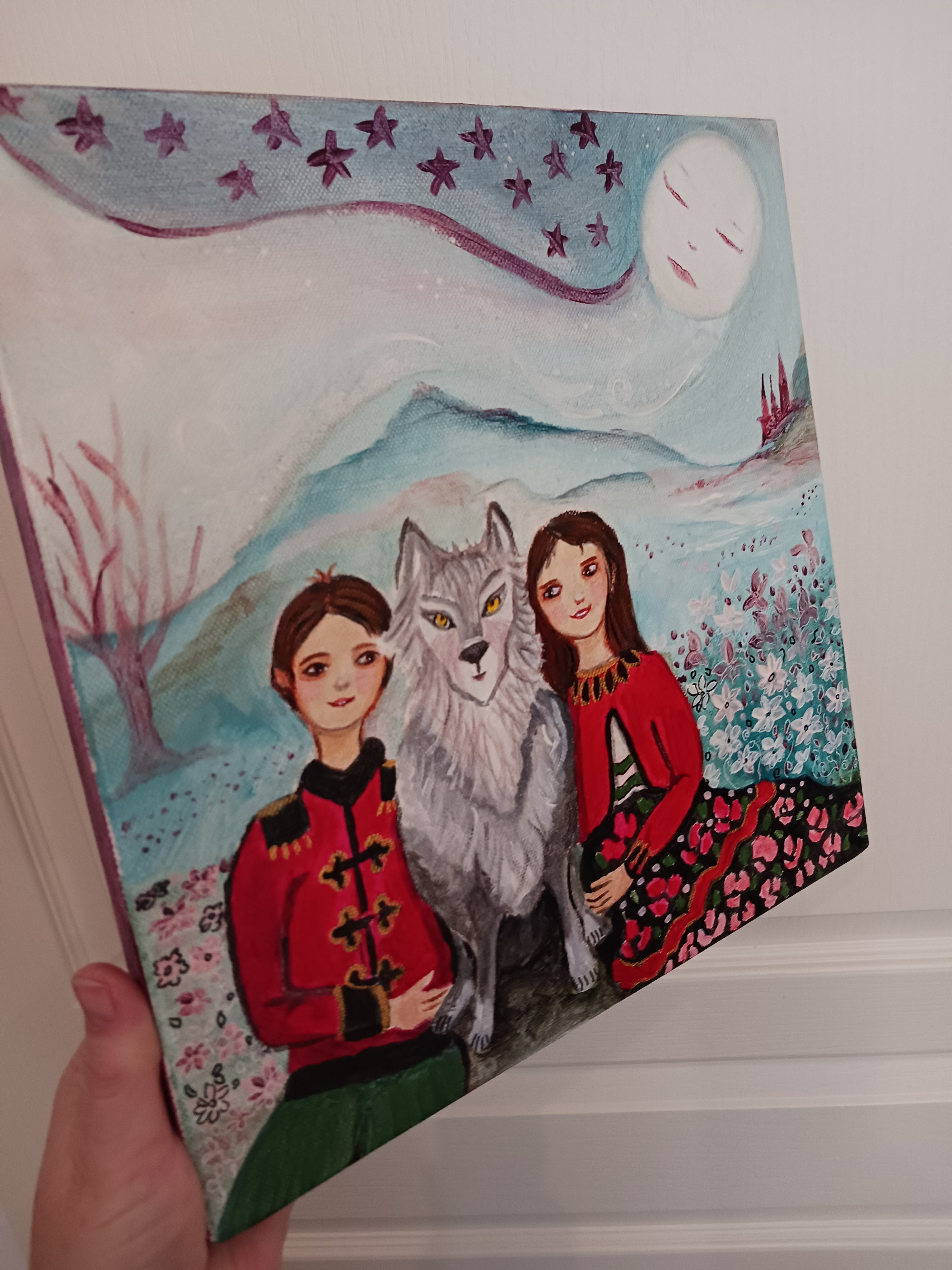 petit garçon petite fille et loup