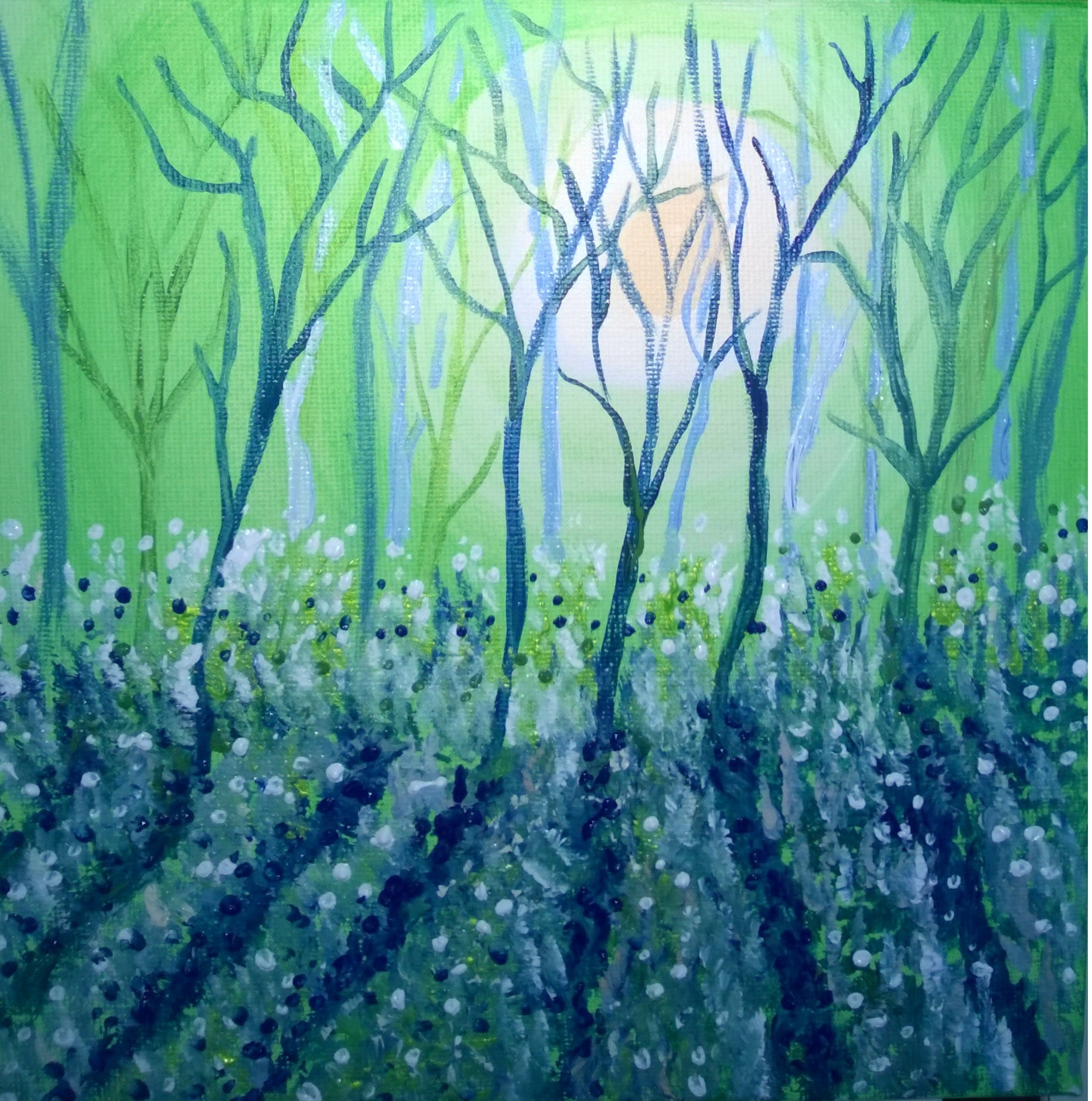tableau vert et bleu