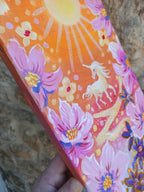 toile féérique licorne fleurs