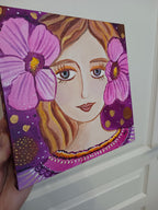 visage fleurs roses